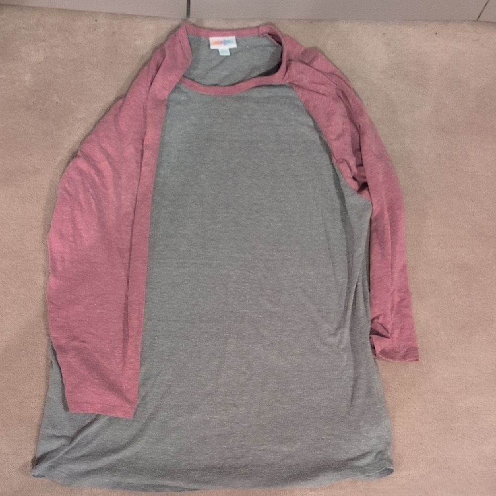 LuLaRoe Long Sleeve Tee - Rose and Gray